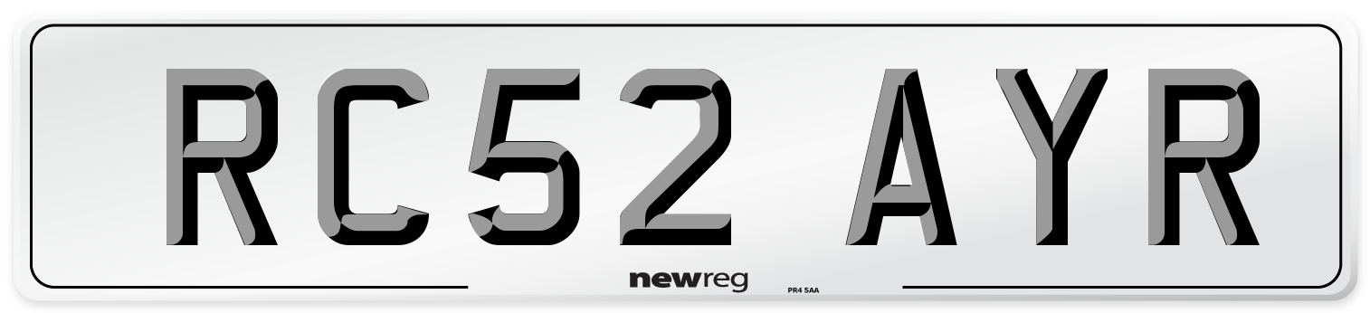 RC52 AYR Number Plate from New Reg